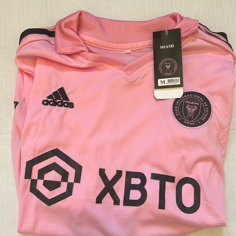 adidas Inter Miami Authentic Home Pink Soccer Jersey Messi MLS. New with tags